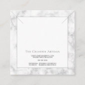 Elegant Grey Marmer Birthstone Ketting Display  Vierkante Visitekaartje (Achterkant)