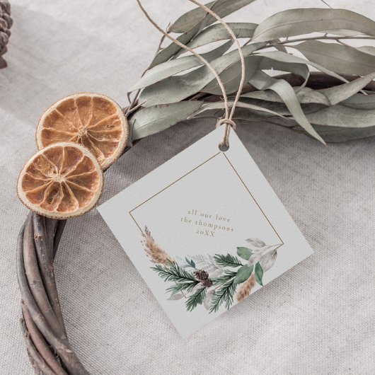 Elegant Grey Merry kerstmis Bedankjes Labels