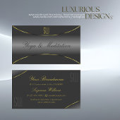 Elegant Grey met Gold Border en Monogram Luxury Visitekaartje