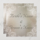 Elegant Grey met White Swirls Wedding Kaart (Voorkant / Achterkant)