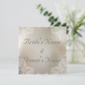 Elegant Grey met White Swirls Wedding Kaart (Staand voorkant)