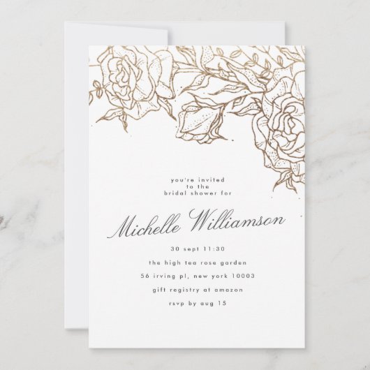 Elegant Grey Modern Gold Pampas Vrijgezellenfeest Kaart (Voorkant)