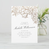 Elegant Grey Modern Gold Pampas Vrijgezellenfeest Kaart (Staand voorkant)