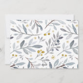 Elegant Grey Modern Script Waterverf Floral Feestdagenkaart (Achterkant)