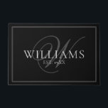 Elegant Grey Monogram Name Pas getrouwd Wedding Gi Deurmat<br><div class="desc">Elegant Grey Monogram Name Pas getrouwd Wedding Gift Doormat</div>