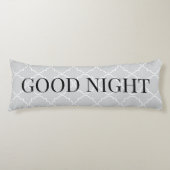 Elegant grey morrocan quatrefoil trellis lichaamskussen (Voorkant)