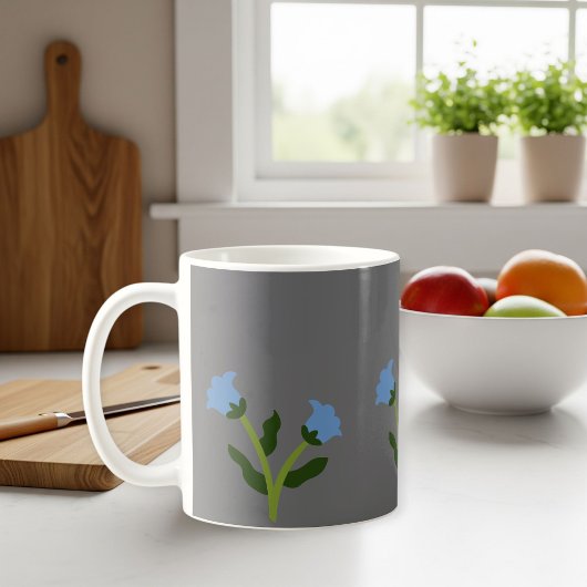 Elegant Grey Mug with Floral Design Koffiemok