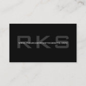 Elegant Grey op Black Monogram Classic Visitekaartje (Achterkant)