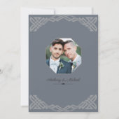 Elegant Grey op Grey, Foto Wedding Invitation Kaart (Voorkant)