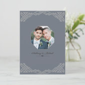 Elegant Grey op Grey, Foto Wedding Invitation Kaart (Staand voorkant)