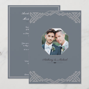 Elegant Grey op Grey, Foto Wedding Invitation Kaart