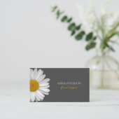 Elegant Grey Oranje Daisy Flower Visitekaartje (Staand voorkant)