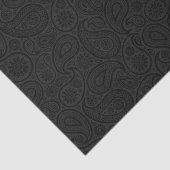 Elegant Grey  Paisley Black Background 2 Tissuepapier (Detail)