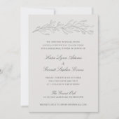 Elegant Grey Pencil Schets Twig Rehearsal Dinner Kaart (Voorkant)