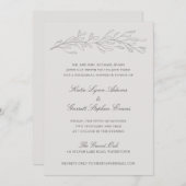 Elegant Grey Pencil Schets Twig Rehearsal Dinner Kaart (Voorkant / Achterkant)