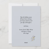 Elegant Grey Pine Bough Ribbon Modern Script Photo Feestdagenkaart (Achterkant)