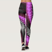elegant grey pink flower fractal artwork design leggings (Achterkant)