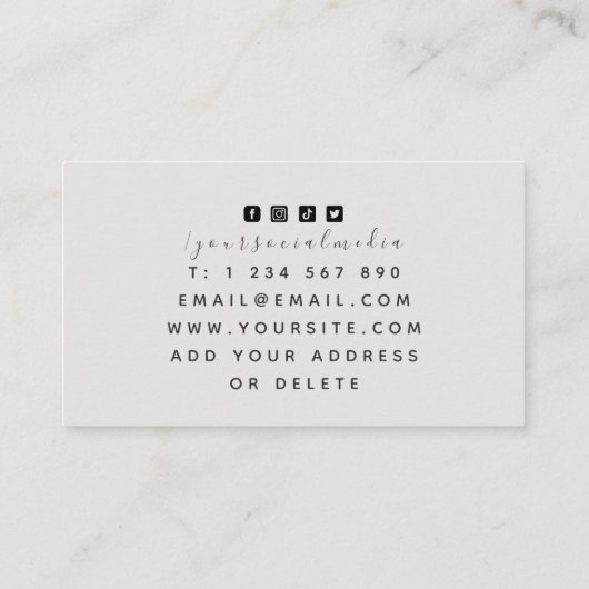 Elegant Grey Residential Building House Architect Visitekaartje (Achterkant)