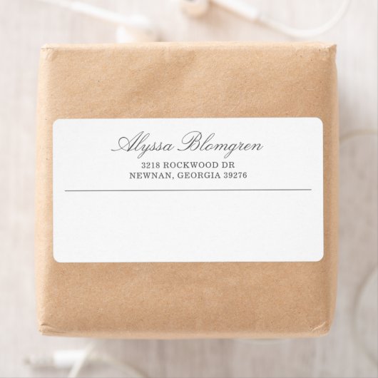 Elegant Grey Return Address Business Shipping Etiket (Insitu)