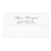 Elegant Grey Return Address Business Shipping Etiket (Voorkant)