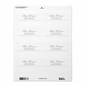 Elegant Grey Return Address Business Shipping Etiket (Full Sheet)
