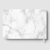 Elegant Grey Roos Gold Palm Tree Marmer Weddenscha Gastenboek (Achterkant)