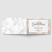 Elegant Grey Roos Gold Palm Tree Marmer Weddenscha Gastenboek (Volledig)