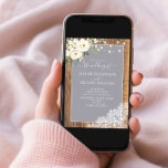 Elegant Grey Rustic Wood Lace Script Weddenschap Kaart<br><div class="desc">Oh, we zijn zo blij met deze trendy lichtgrijze, rustige trouwfotouitnodiging. Het was niet makkelijk om met een roestachtig lichtgrijs design te komen dat we aan onze esthetische eisen hadden voldaan, maar toen deden we het, en nu zijn we verliefd! Met handgeschreven scripttypografie, witte waterverf florals, een geërfte barnwood textuur,...</div>
