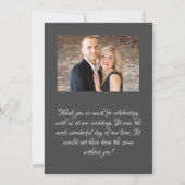 Elegant Grey Script 2 Photo Wedding Bedankkaart (Achterkant)