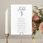 Elegant Grey Script Wedding Seding Chart Kaarten