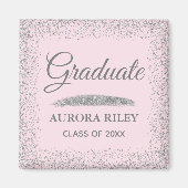 Elegant Grey Silver Glitter Blush Pink Afstuderen Magneet (Voorkant)
