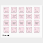 Elegant Grey Silver Glitter Blush Pink Afstuderen Vierkante Sticker (Vel)