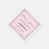 Elegant Grey Silver Glitter & Blush Pink Weddensch Servet (Hoek)