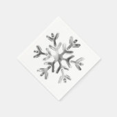 Elegant Grey Silver Snowflake Winter Party Napkins Servet (Hoek)