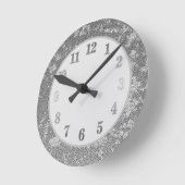 Elegant Grey Silvery White gesofisticeerd  Ronde Klok (Hoek)