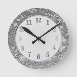 Elegant Grey Silvery White gesofisticeerd  Ronde Klok