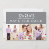 Elegant Grey Snowflake Save the Dates & Photos Save The Date (Voorkant)
