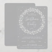Elegant Grey Sparging Lights kerstfeest Kaart (Voorkant / Achterkant)