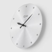 Elegant Grey Stippen op Silver Background Grote Klok (Hoek)