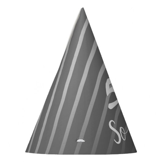 Elegant Grey Stripe Pattern Man 50 Birthday Feesthoedjes (Links)