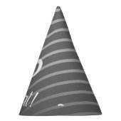 Elegant Grey Stripe Pattern Man 50 Birthday Feesthoedjes (Rechts)