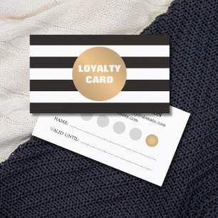 Elegant Grey Striped Copper Beauty Loyalty Card