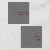 Elegant Grey Suede Leather Texture Professional Vierkante Visitekaartje (Voorkant / Achterkant)