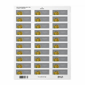 Elegant Grey Sunflower Wedding Return Address Etiket (Full Sheet)