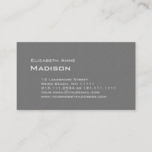 Elegant Grey Textured Monogram Classic Visitekaartje