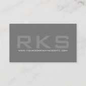 Elegant Grey Textured Monogram Classic Visitekaartje (Achterkant)