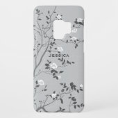 Elegant Grey Tree Blossom Art gepersonaliseerd Case-Mate Samsung Galaxy Hoesje (Achterkant)