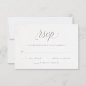 Elegant Grey Typografie op Waterverf Paper RSVP (Voorkant)