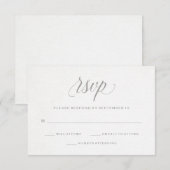 Elegant Grey Typografie op Waterverf Paper RSVP (Voorkant / Achterkant)