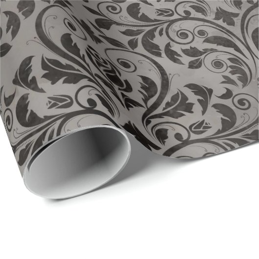 Elegant Grey Victoriaans Cadeaupapier (Rol Hoek)